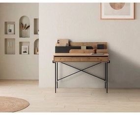 Pracovný stôl z dubového dreva so sekretárom 60x113 cm Lila – Marckeric