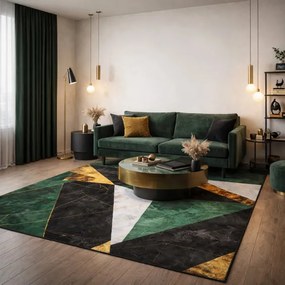 Protišmykový koberec NOVO mramor / zelený