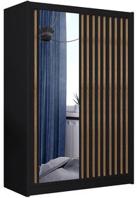 Skriňa Ladder 150 čierna/lamely dub craft