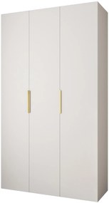 Šatníková skriňa 140 cm Carmela 40-4 (biela + zlatá). Akcia -20%. Vlastná spoľahlivá doprava až k Vám domov. 1126650