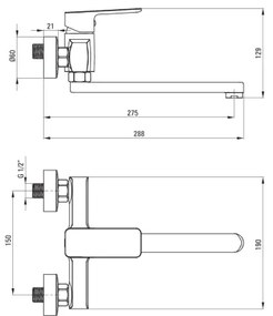 Deante BLO_080M - Drezová batéria MARO lesklý chróm