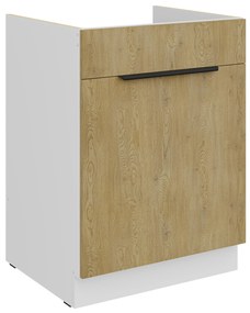 Dolná kuchynská skrinka pod drez Carminia 60 ZL 1S BB PREMIUM BOX (dub cremona + biela). Akcia -22%. Vlastná spoľahlivá doprava až k Vám domov. 1128043