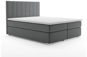 Manželská posteľ Boxspring 140 cm Pugno (tmavosivá) (s úložným priestorom). Vlastná spoľahlivá doprava až k Vám domov. 1044304