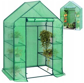 Záhradný skleník s fóliou a poličkami 73 x 140 m x 200 cm