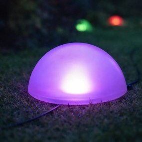 Exteriérové solárne svietidlo Hemi, 5x biele plastové tienidlo