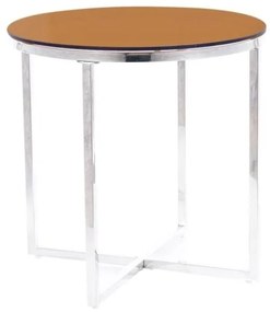 Konferenčný stolík Crystal II, hnedá / strieborná