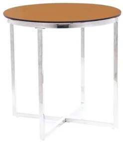 Konferenčný stolík Crystal II, hnedá / strieborná