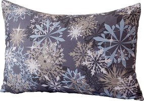 Obliečka na vankúš z mikrovlákna SNOWFLAKE 50x70 cm, modrosivý