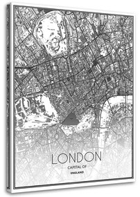 Obraz na plátně Mapa města Londýn - 80x120 cm