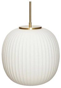 Biele závesné svietidlo so skleneným tienidlom ø 32 cm Serene – Hübsch