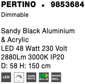 LED luster Pertino 58 3000K čierne