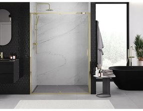 Mexen Exo, výklopné sprchové dvere 135 cm, číre sklo, zlatá, 819-135-000-50-00