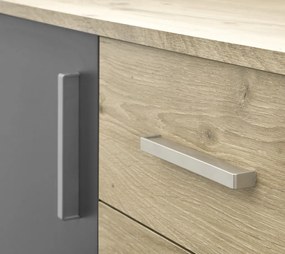 Skrinka s 2 zásuvkami Bacalar, dub viking/sivá