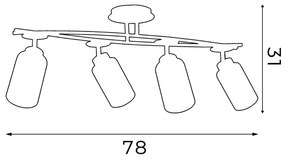 Stropné svietidlo TOKIO 4xE27/60W/230V