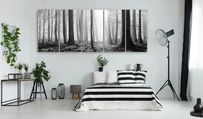 Obraz - Monochrome Forest Veľkosť: 225x90, Verzia: Na talianskom plátne