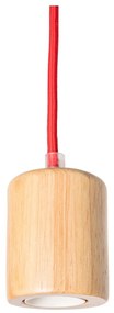 Závesné svietidlo s červeným káblom SULION Wood