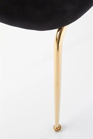 JEDÁLENSKÁ STOLIČKA MELI ČIERNY ZAMAT + ZLATÉ NOHY