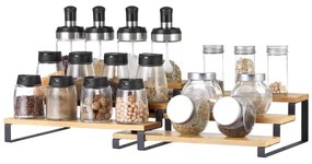 Sada 2x stojanov na koreničky MARGE čierna/hnedá