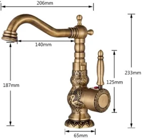 Zdobená kuchynská batéria P03 233mm