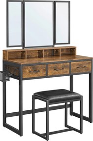 XXXLutz TOALETNÝ STOLÍK, hnedá, čierna, 90/40/141 cm Boxxx - Online Only drobný nábytok - 002543007130