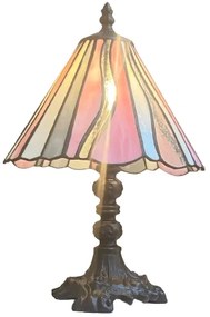 Stolová lampa vitráž Tiffany Ø20*34 RUŽOVÉ LÚČE