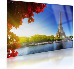 Sklenený obraz - jeseň v Paríži (70x50 cm)