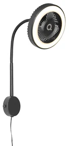 Nástenný ventilátor čierny vrátane LED 2700K - Dores