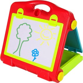 LEAN Toys Obojstranná skladacia tabuľa 2v1 v kufríku na kriedu a fixky
