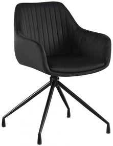 Jedálenská stolička Welby zamat - čierna