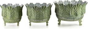 Sada 3 ks květináčů MARINA VI zelená