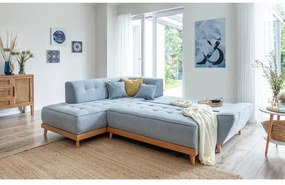 Svetlomodrá rozkladacia rohová pohovka Miuform Dazzling Daisy L, ľavý roh