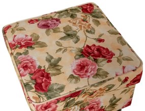 Taburet Royal II kvety, béžová kvety (2108/biela)