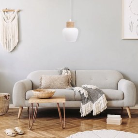 Toolight Toolight, závesné stropné svietidlo 1xE27 APP1591-1CP, hnedá-biela, OSW-01591