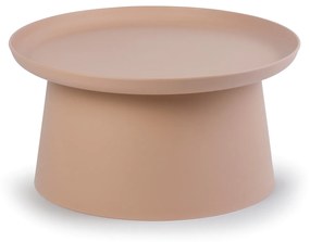 Plastový kávový stolík FUNGO, priemer 700 mm, tehlová