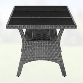 InternetovaZahrada Ratanový stôl Takeo 190x90x75cm - šedý