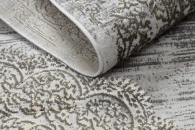Koberec LIRA E1468 Rozeta, štrukturálny, glamour - sivý / zlatý