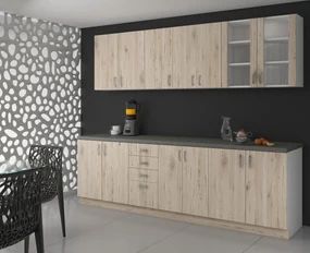 Kuchyňa Sylrona 260 cm (dub sonoma + biela). Vlastná spoľahlivá doprava až k Vám domov. 1018297