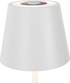 Sada 2 stolových lamp bielych so stmievačom a dobíjacími RGBW - Murdock