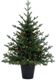 Umelý vianočný stromček v kvetináči FULL 3D Smrek Prírodný 100cm LED70