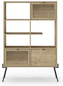 Knižnica v dekore duba v prírodnej farbe 95x141 cm Evan – Marckeric