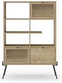 Knižnica v dekore duba v prírodnej farbe 95x141 cm Evan – Marckeric