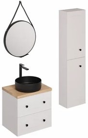 Kúpeľňová zostava s umývadlom vrátane umývadlovej batérie, vtoku a sifónu Naturel Forli biela KSETFORLI7, 1 ks