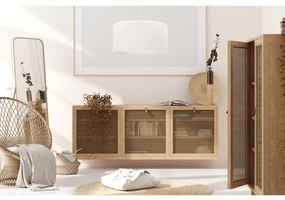 Závesné svietidlo Juta, 1x biele jutové tienidlo, (fi 35cm), w