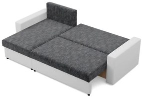 Rohová rozkladacia sedačka LUNA tmavosivá / biela