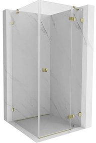 Mexen Lunar, 1-krídlový sprchový kút, pravý, 70 x 70 cm, 8mm číre sklo, zlatý profil, 834-070-070-50-00-P