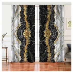 Závesy v čierno-zlatej farbe v súprave 2 ks 140x260 cm - Mila Home