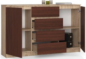 Komoda Koa  (dub sonoma + wenge). Vlastná spoľahlivá doprava až k Vám domov. 1069402
