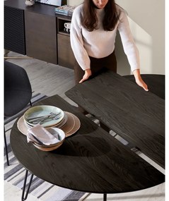 Okrúhly rozkladací jedálenský stôl s doskou v dekore jaseňového dreva ø 120 cm Norfort – Kave Home