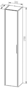 Mereo Mereo, Vigo, kúpeľňová skrinka vysoká 170 cm, ľavé alebo pravé otváranie, biela, dub, MER-CN331
