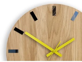 Sammer Moderné dubové hodiny SIMPLE - čierna/žltá  33cm SimpleWoodYellow